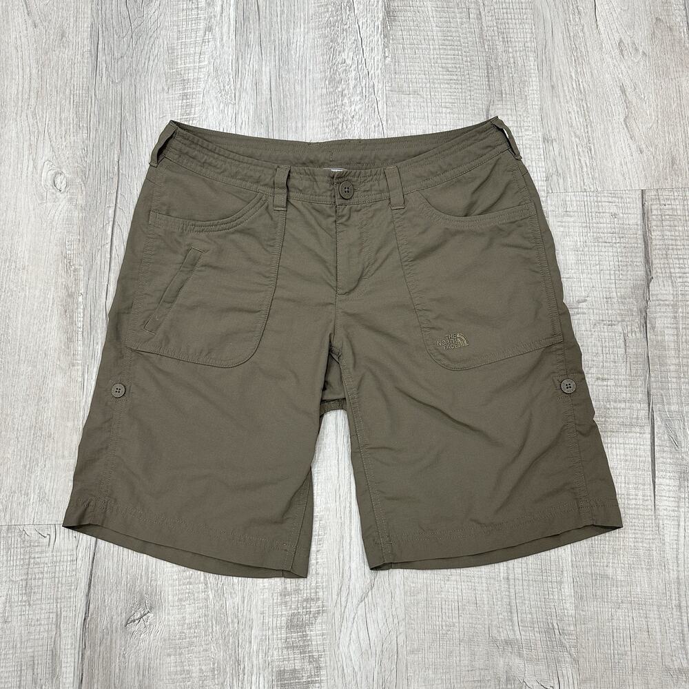 The North Face Horizon Shorts Womens 6 Brown Roll Up Cuffs Hiking Outdoor Cargo
